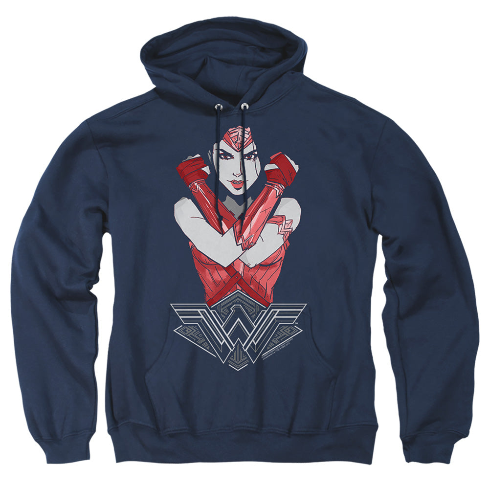 WONDER WOMAN MOVIE : AMAZON ADULT PULL OVER HOODIE Navy MD