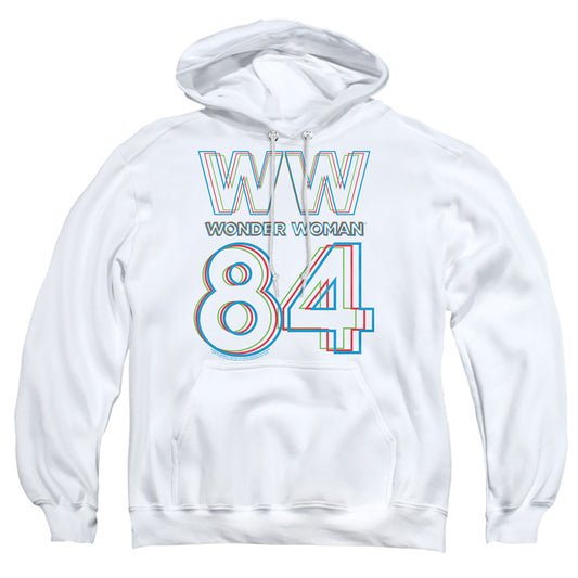 WONDER WOMAN 84 : 3D HYPE LOGO ADULT PULL OVER HOODIE White 2X