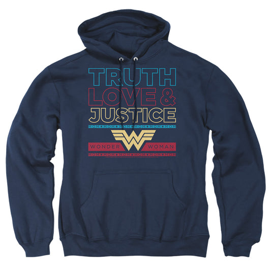 WONDER WOMAN 84 : TRUTH LOVE JUSTICE ADULT PULL OVER HOODIE Navy 3X