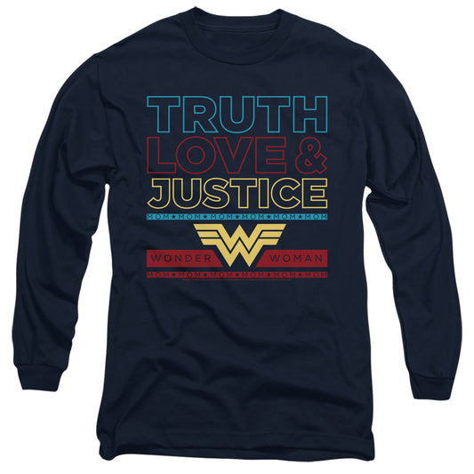 WONDER WOMAN 84 : TRUTH LOVE JUSTICE L\S ADULT T SHIRT 18\1 Navy SM