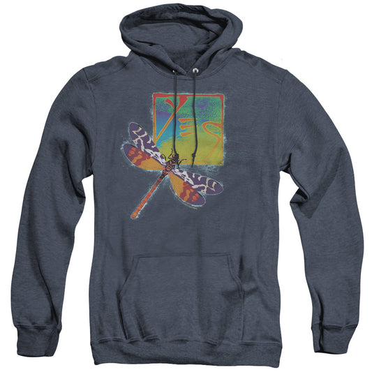 YES : DRAGONFLY ADULT HEATHER HOODIE NAVY 2X