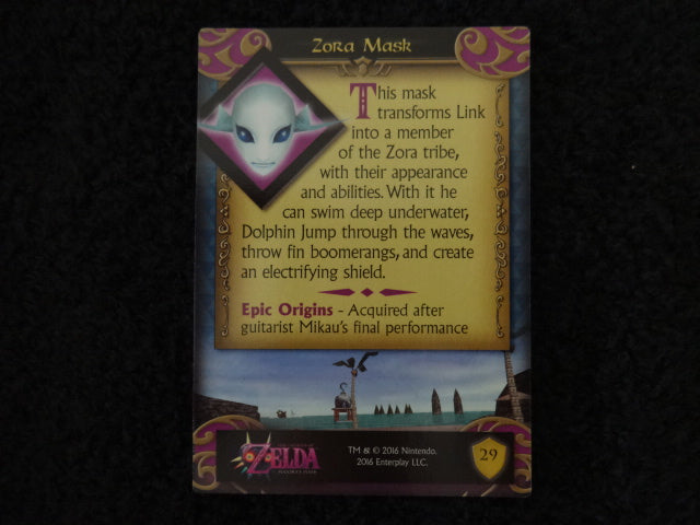 Zora Mask Enterplay 2016 Legend Of Zelda Collectable Trading Card Number 29