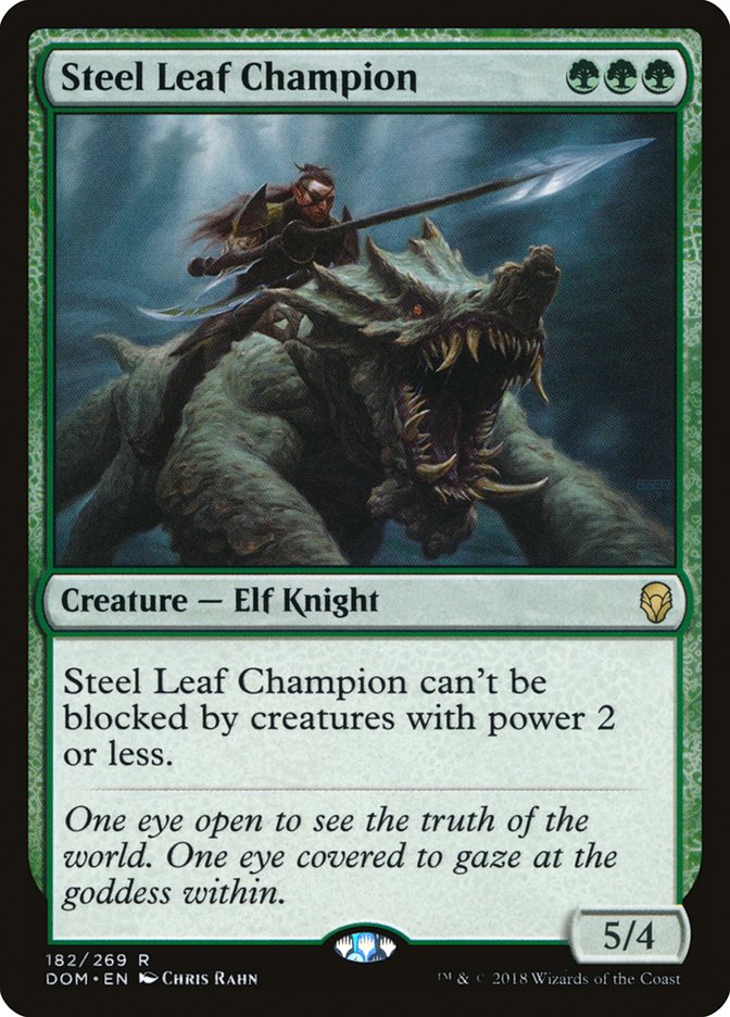 steel leaf champion magic the gathering dominaria dom-182