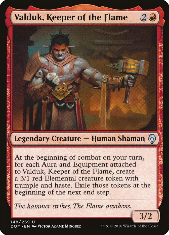 valduk, keeper of the flame magic the gathering dominaria dom-148